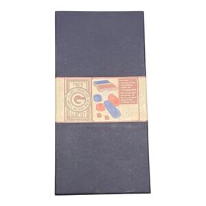 Vintage Loop Poker Game Set Hinged Lid Chips Cards Die Pencil Pad Rules